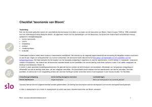 Checklist `taxonomie van Bloom`
