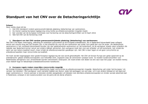 Standpunt van het CNV over de Detacheringsrichtlijn
