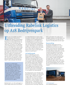 Uitbreiding Rabelink Logistics op A18 Bedrijvenpark