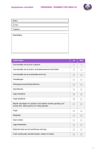 Symptomen checklist - Personal Trainer Amsterdam