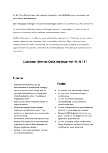 Customer Service Desk medewerker (N / E / F )