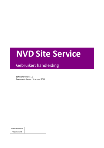 NVD Site Service Gebruikers handleiding versie 1.x