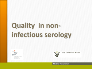 Quality in non- infectious serology