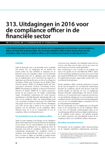 Uitdagingen in 2016 voor de compliance officer in de financiële sector