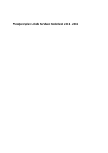 Meerjarenplan Lokale Fondsen Nederland 2013