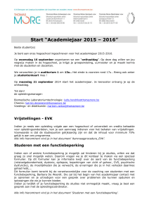 Start “Academiejaar 2015 – 2016”