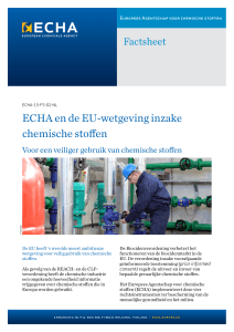 ECHA en de EU-wetgeving inzake chemische stoffen