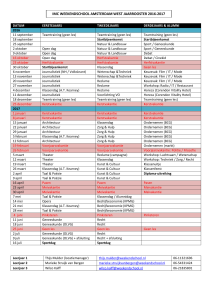 imc weekendschool amsterdam west jaarrooster 2016-2017