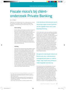 Fiscale risico`s bij cliënt onderzoek Private Banking