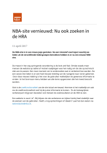 NBA-site vernieuwd: Nu ook zoeken in de HRA