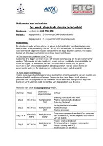 Eén week stage in de chemische industrie! - RTC Vlaams