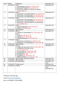 Lesschema 2015 - Ehbo Oostkapelle