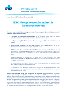 KBC Groep herschikt en breidt directiecomité uit
