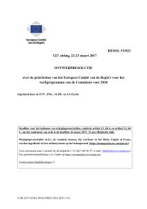 Ontwerpresolutie over de prioriteiten van het Europees Comité van