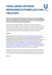 Verklaring omtrent mensenrechtenbeleid van Unilever
