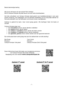 Infobrochure 1ste graad - Campus Kompas, basisschool te Wetteren