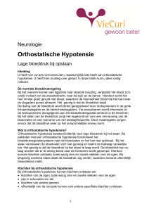 Orthostatische Hypotensie - Lage bloeddruk bij opstaan