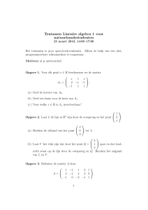 Tentamen Lineaire algebra 1 voor natuurkundestudenten