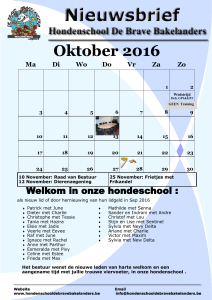 Oktober 2016 - Hondenschool De Brave Bakelanders
