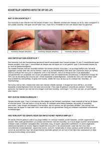 Koortslip (herpes simplex infectie van de lip