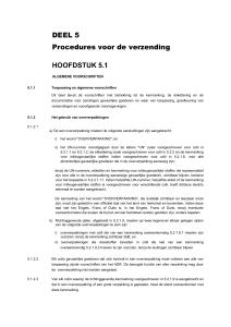 DEEL 5 Procedures voor de verzending HOOFDSTUK 5.1