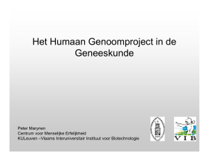 Het Humaan Genoomproject in de Geneeskunde