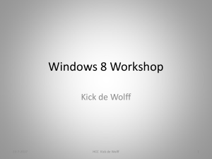 Windows 8 Workshop - de-wolff.com | De nieuwe website van Kick