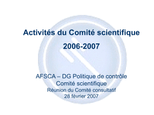 Activiteiten van het Raadgevend Comité 2006-2007