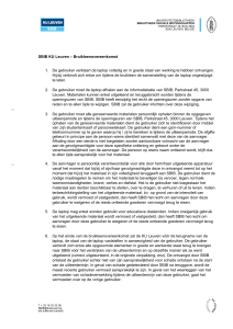 SBIB KU Leuven – Bruikleenovereenkomst 1. De gebruiker verklaart