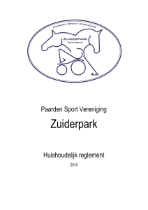 Paarden Sport Vereniging Zuiderpark Huishoudelijk reglement 2016