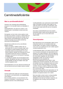 Carnitinedeficiëntie - Spierziekten Nederland