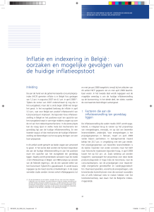 Inflatie en indexering in België : oorzaken en mogelijke