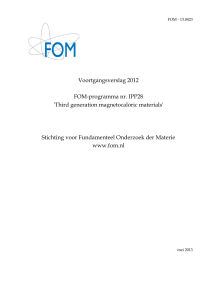 Voortgangsverslag 2012 FOM-programma nr. IPP28 `Third