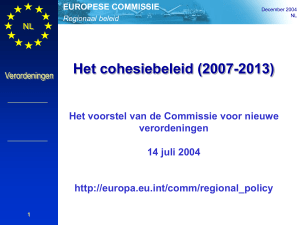 Regionaal beleid EUROPESE COMMISSIE