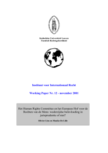 Het Human Rights Committee en het Europees Hof voor de Rechten