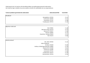 Onderstaand vind u de tarieven die betrekking hebben op