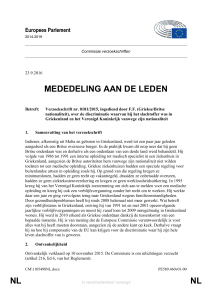 NL NL MEDEDELING AAN DE LEDEN