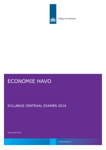 Syllabus 2016 economie, havo