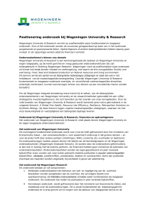 Positionering onderzoek bij Wageningen University