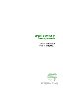 Stress, Burnout en Stresspreventie