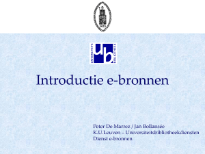 Introductie e-bronnen - Associatie KU Leuven