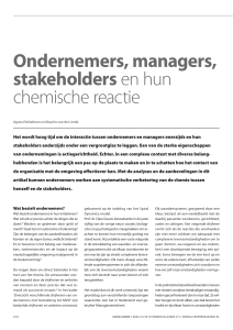 Ondernemers, managers, stakeholders en hun chemische reactie