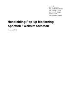 Handleiding Pop-up blokkering opheffen / Website toestaan