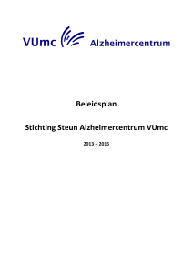 Beleidsplan Stichting Steun Alzheimercentrum VUmc