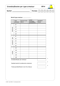 Grondstofkosten per type armatuur HPr4