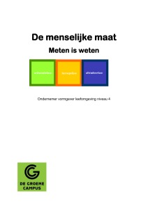 De menselijke maat Meten is weten