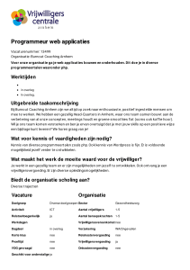 Programmeur web applicaties - Vrijwilligerscentrale Arnhem