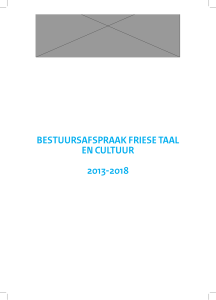 bestuursafspraak friese taal en cultuur 2013-2018