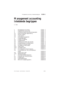 Management accounting Inleidende begrippen