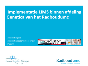 Implementatie LIMS binnen afdeling Genetica van